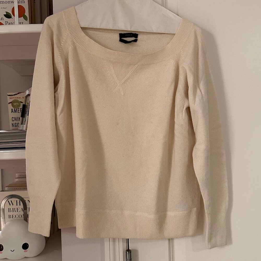 J.Crew 100% Cashmere Slouchy Sweatshirt - Ivory Size XS